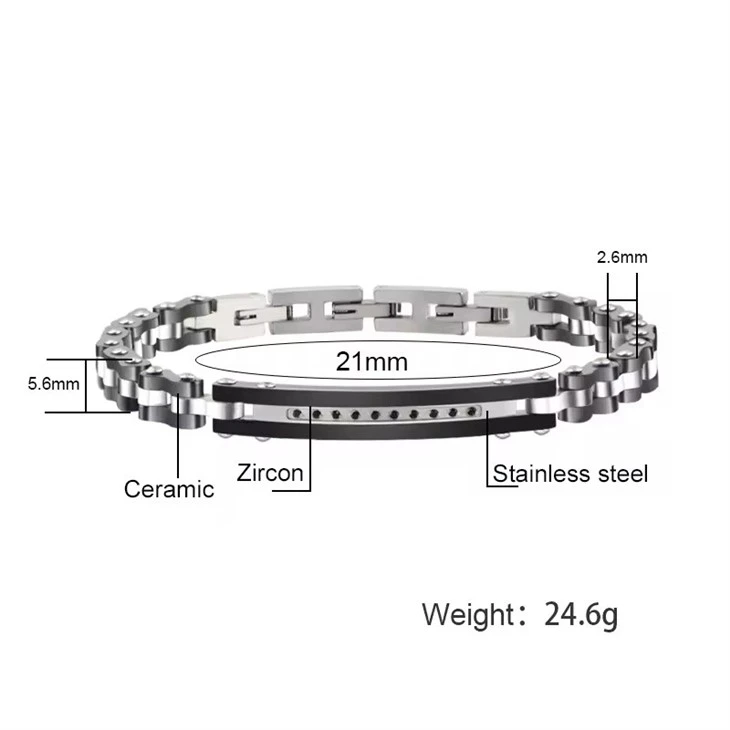 Ceramic Bracelet With Cubic Zircons For Men's Bracelet Ceramic Bracelet With Cubic Zircons For Men's Bracelet