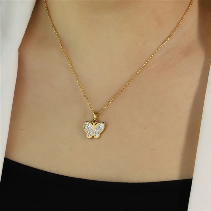 Micro-Pavé Butterfly Zircon Pendant Necklace factory Micro-Pavé Butterfly Zircon Pendant Necklace factory