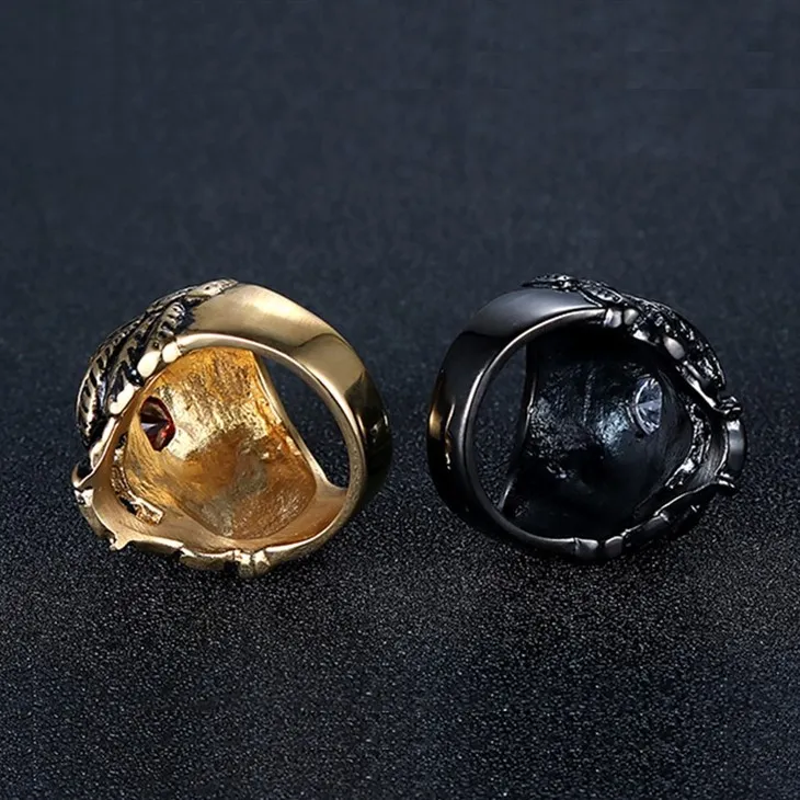 Winged Skull Zircon Gothic Ring factory