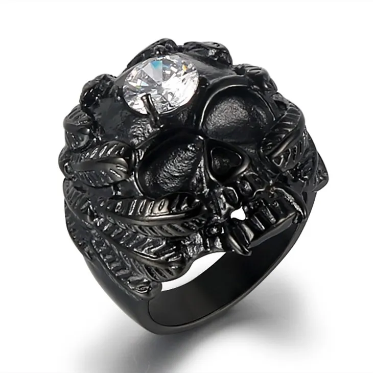 Winged Skull Zircon Gothic Ring price