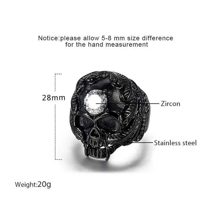 Winged Skull Zircon Gothic Ring best