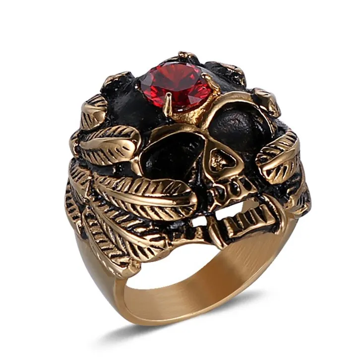 Winged Skull Zircon Gothic Ring suppliers